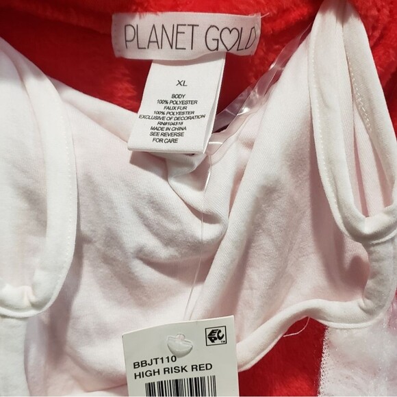 Red Santa swestshirt with mask covered with beard NWT size XL - Picture 3 of 5